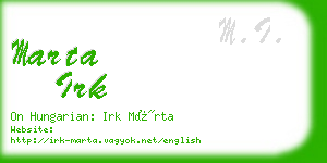 marta irk business card